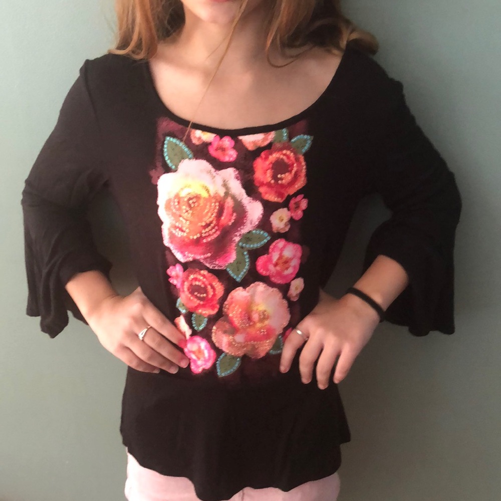Black  boho style top by Justice